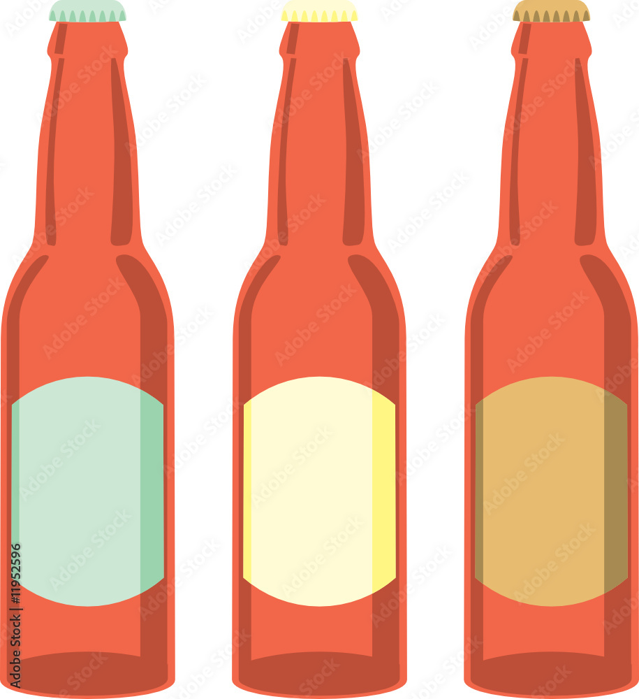 isolated beer bottles set isolated beer bottles set