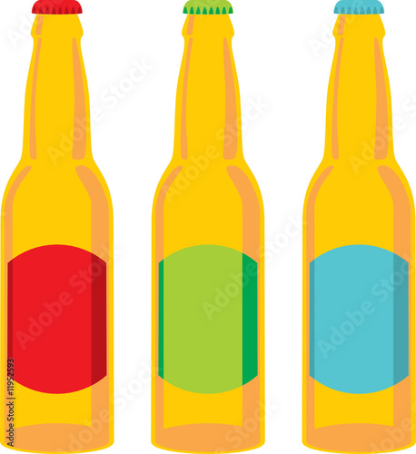 isolated beer bottles set