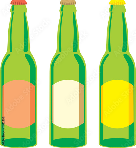 isolated beer bottles set