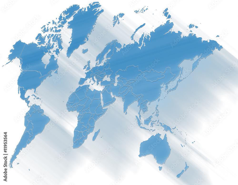 Naklejka premium Carte Monde Inclinée