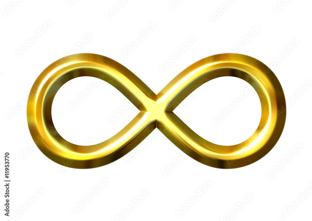 3D Golden Infinity Symbol