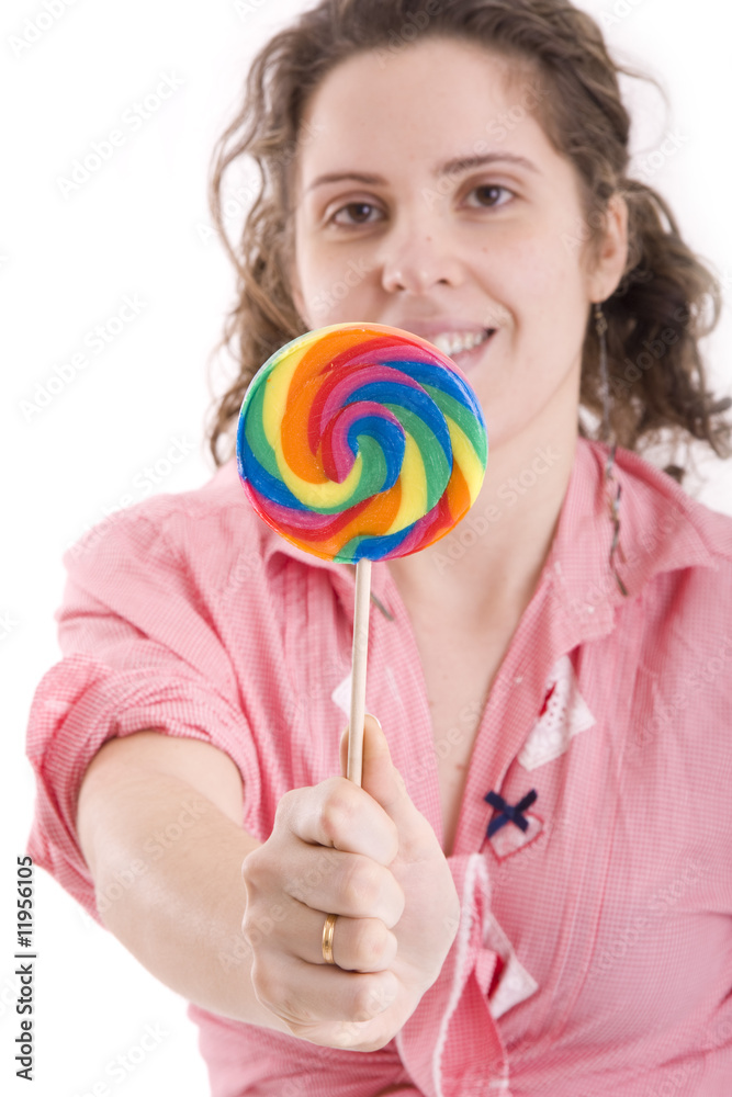woman with candy