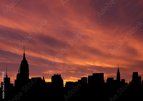 Midtown skyline at sunset