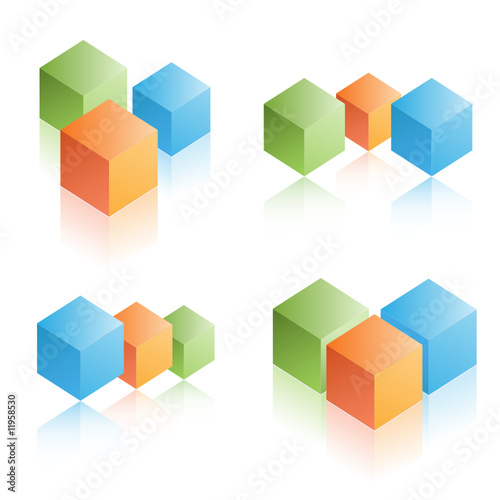 colorful cube illustrations