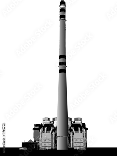 Factory with chimney.