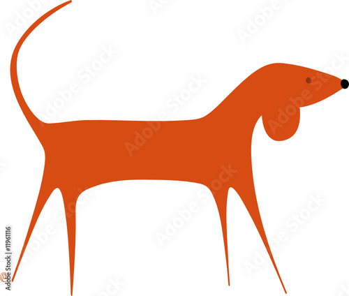chien orange debout