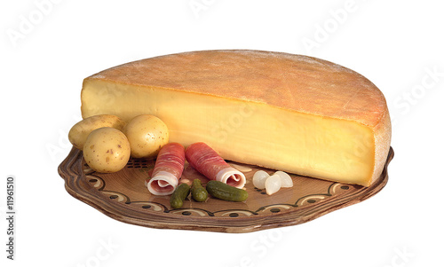 demi meule de fromage à raclette