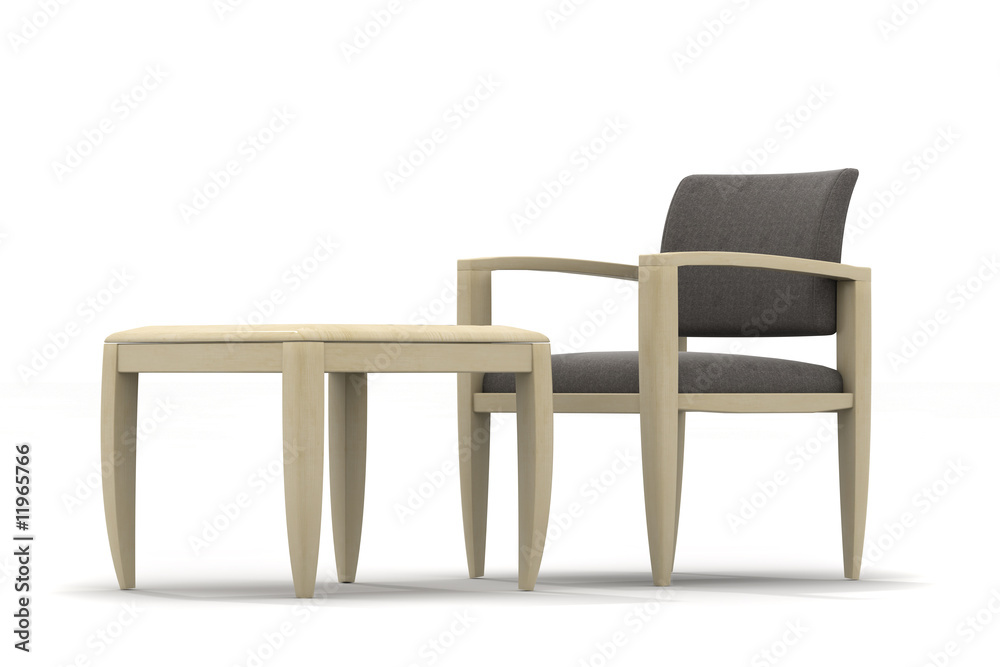 Armchair and table Armchair and table