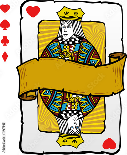 Playing card style queen illustration