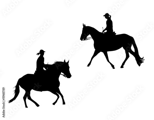 horses and riders - vector © Lumarmar