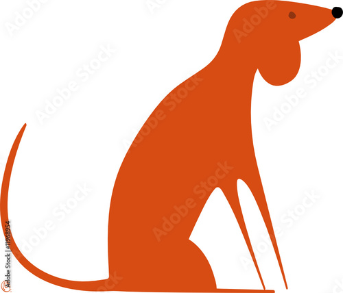 chien orange assis