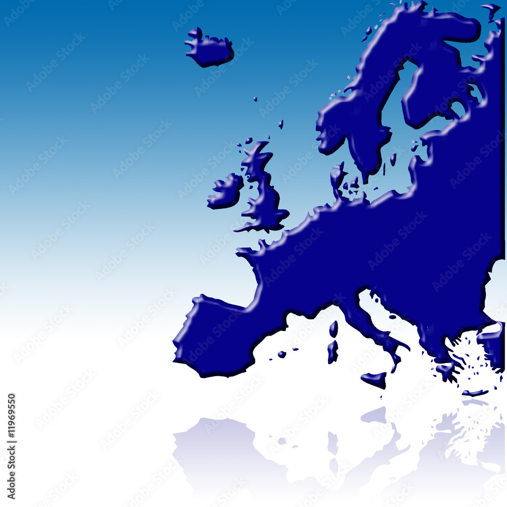 Mapa de Europa en azul para la web 2.0