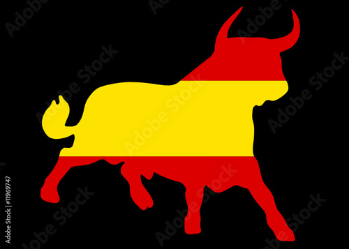 bull in spanish colors