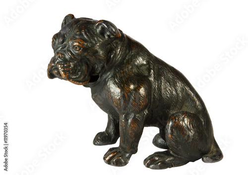 Isolated copper  bulldog miniature on white background © argot