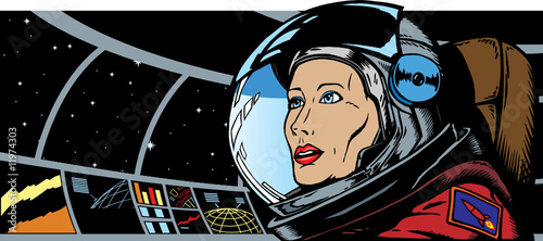 Female Astronaut in space