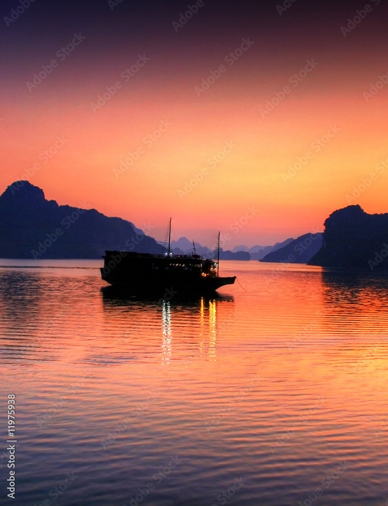 Sunset at Halong Bay - Vietnam