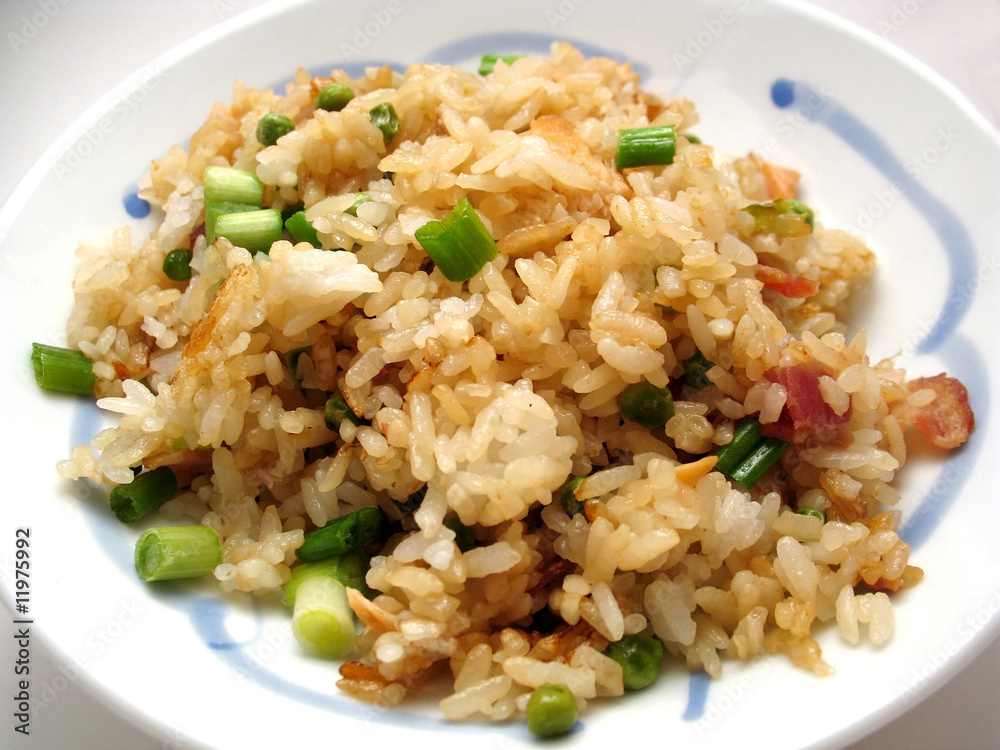 Fried rice on Chinese plate