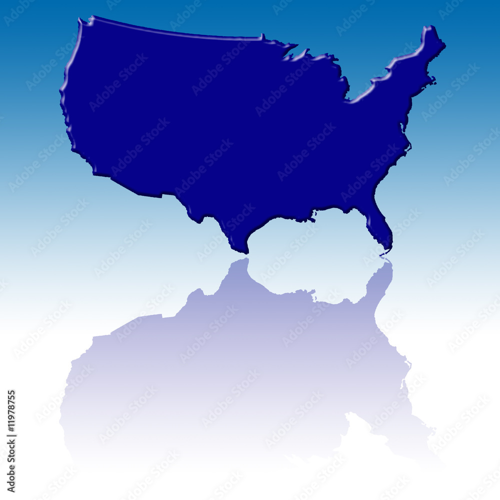 Mapa de EEUU en azul para la web 2.0