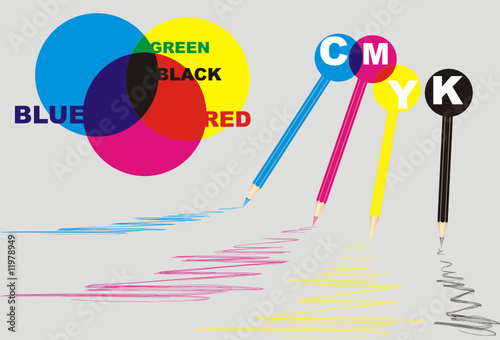 Primary Colours. Vector Illustration of CMYK