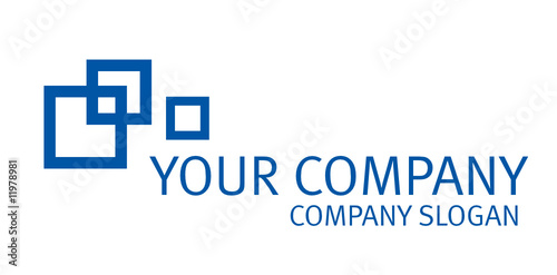 Logo, logotype mit Quadraten