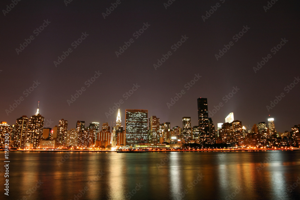 Midtown Manhattan skyline At Night