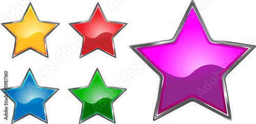 shiny glossy web star icon