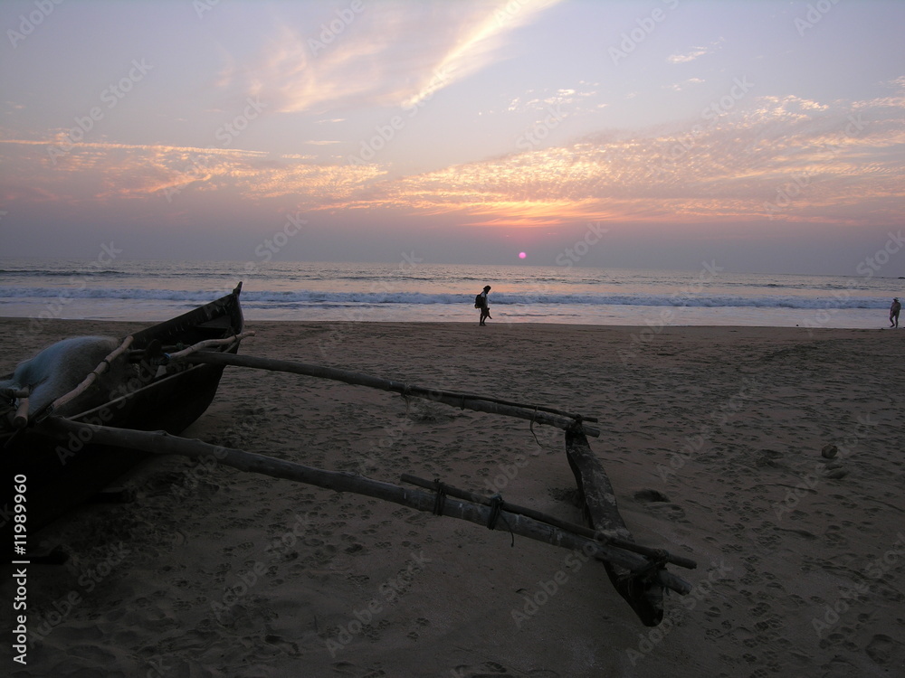 Fototapeta premium Sundown, Patnem Beach, Goa