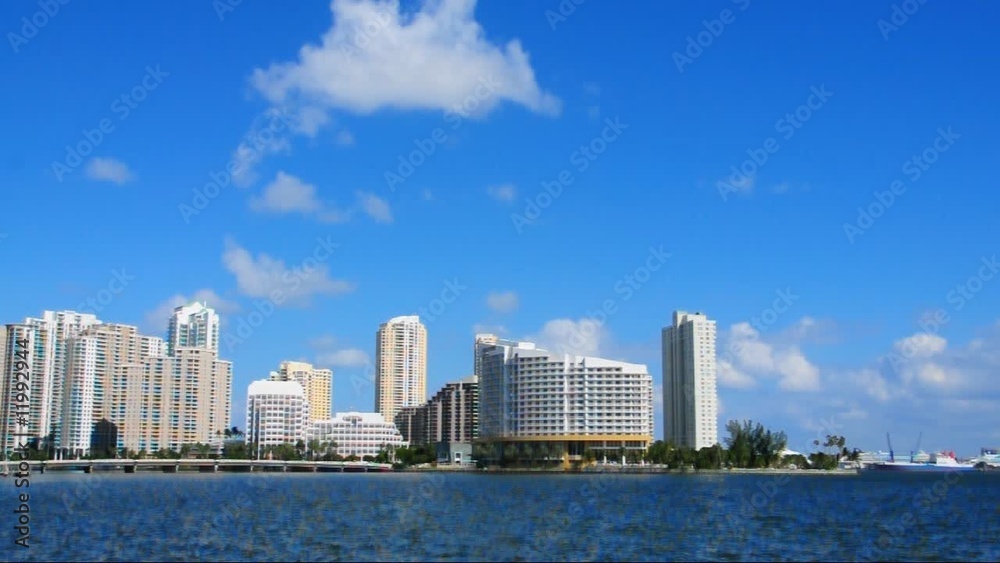 Partial view of the Miami skyline seen from Brickell Bay Drive Partial view of the Miami skyline seen from Brickell Bay Drive
