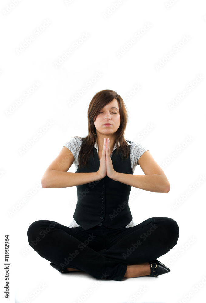 Businesswoman relaxing, meditating Businesswoman relaxing, meditating