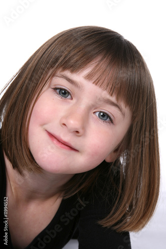 cute girl's face close up with pretty eyes