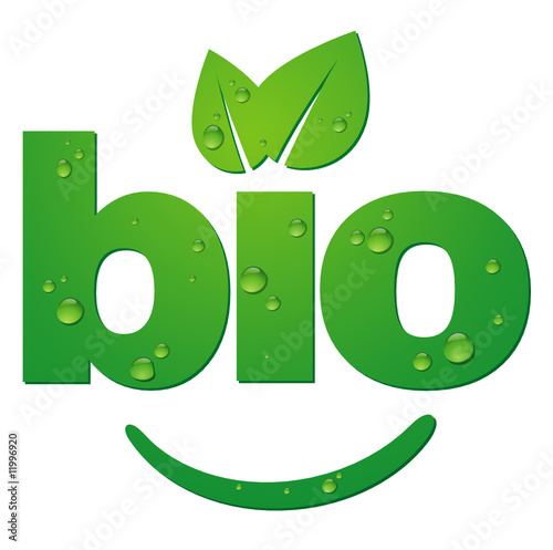logotype BIO avec gouttes d'eau