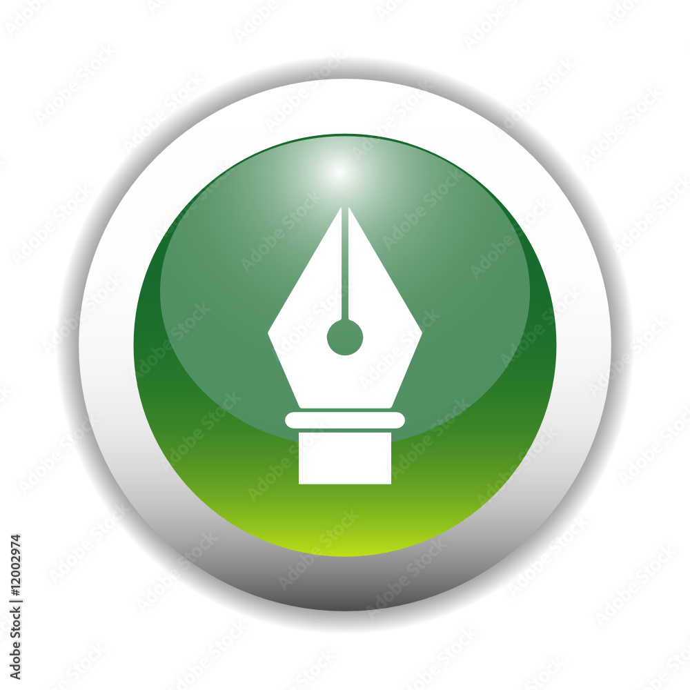 Glossy Pen Nib SIgn Button Glossy Pen Nib SIgn Button