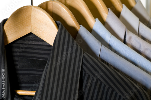 Dress Shirts on Hangers.