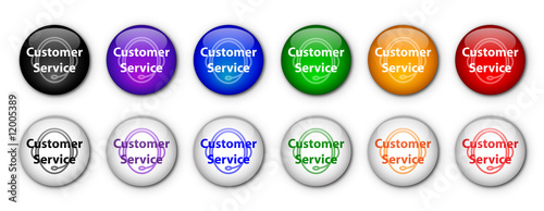 "Customer Service" Buttons (rainbow colours)