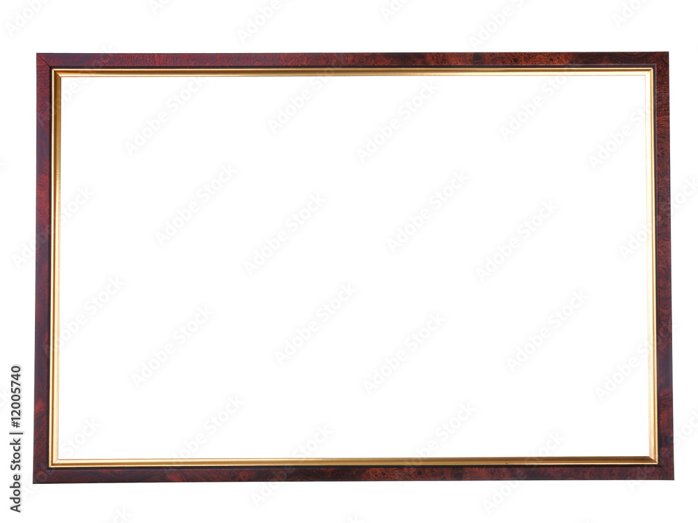 isolated wood-gold frame isolated wood-gold frame