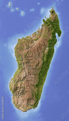 Fototapeta Naklejka Na Ścianę i Meble -  Madagascar, shaded relief map