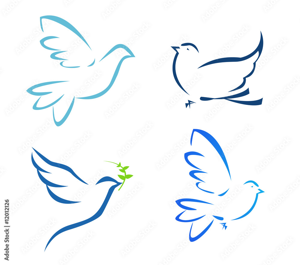 Vector illustration of flying dove Vector illustration of flying dove