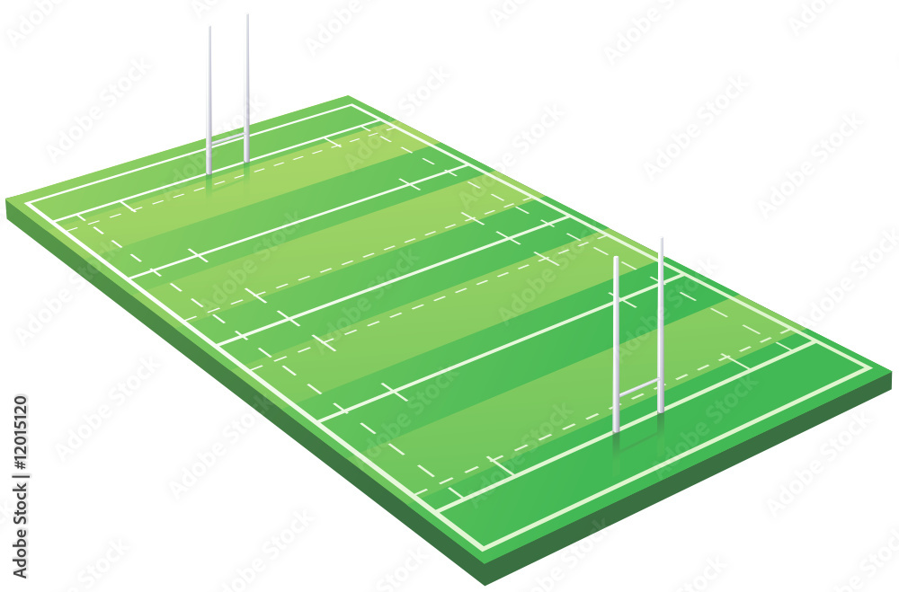 Vettoriale Stock Terrain de rugby 3D (détouré) | Adobe Stock