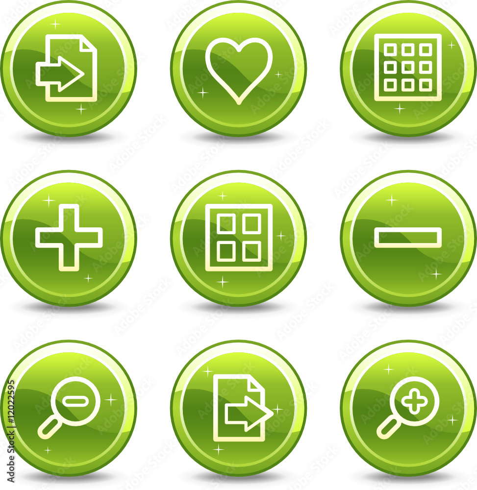 Image viewer web icons, green glossy circle buttons series Image viewer web icons, green glossy circle buttons series