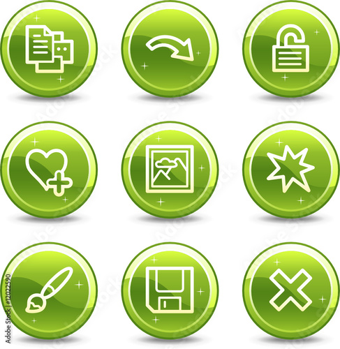 Image viewer web icons,  glossy circle buttons series set 2