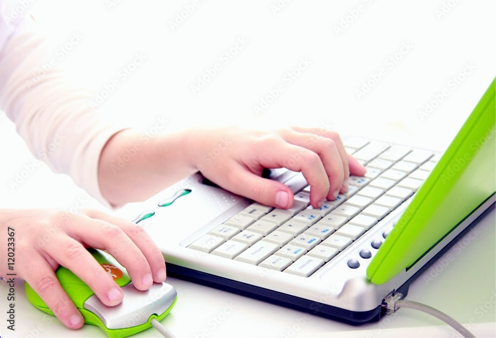 keyboard with childs hands keyboard with childs hands
