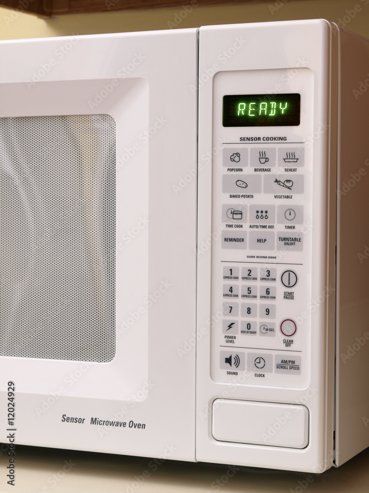 Obraz premium White Microwave oven side