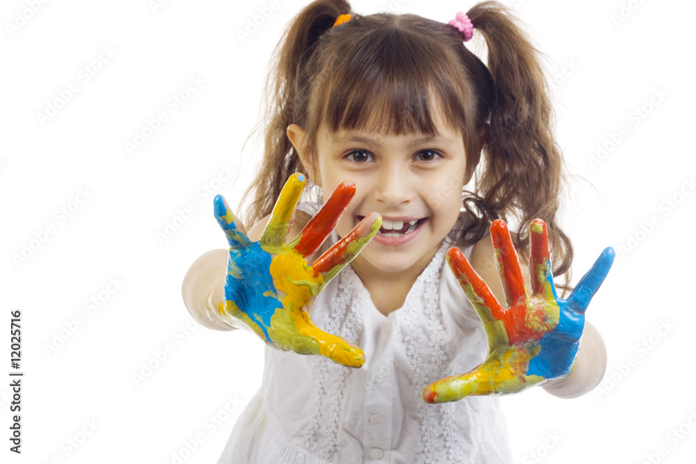 beautiful girl playing with colors beautiful girl playing with colors