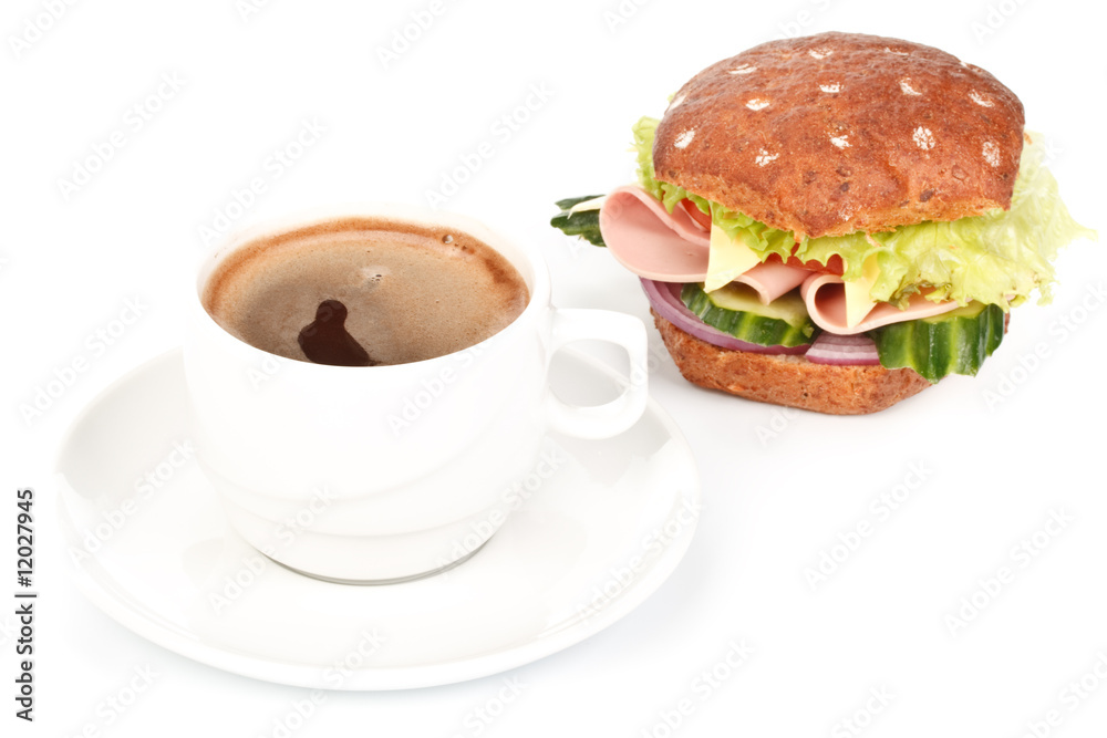 Ham sandwich and coffee Ham sandwich and coffee