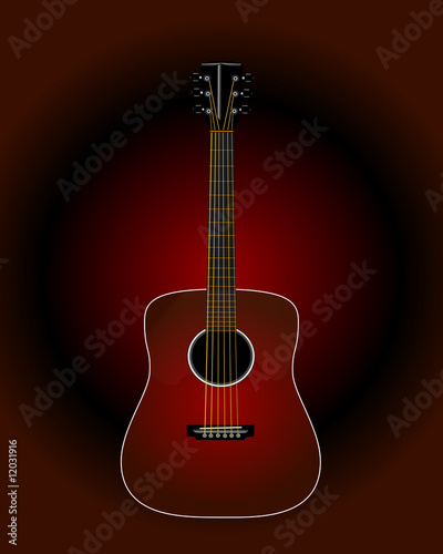 Sunburst Acoustic Guitar Illustration