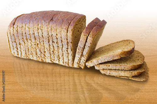 The cut loaf of bread