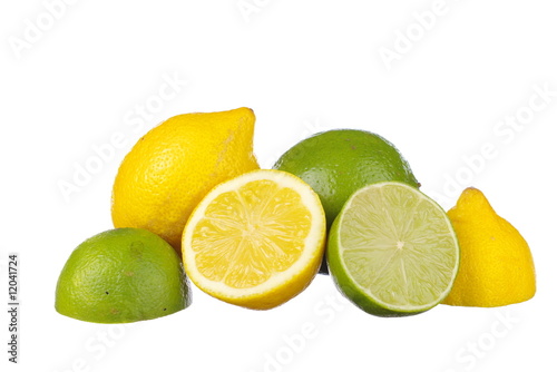 Fresh Lime and Lemon on white background © FilipHerzig
