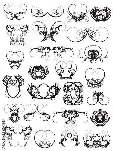 set of drawing ornamental vectors
