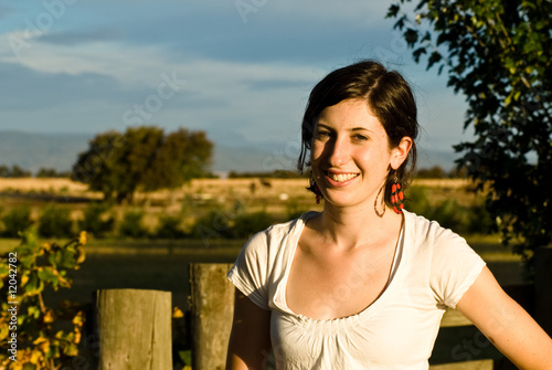 Tuscan princess framed by trees