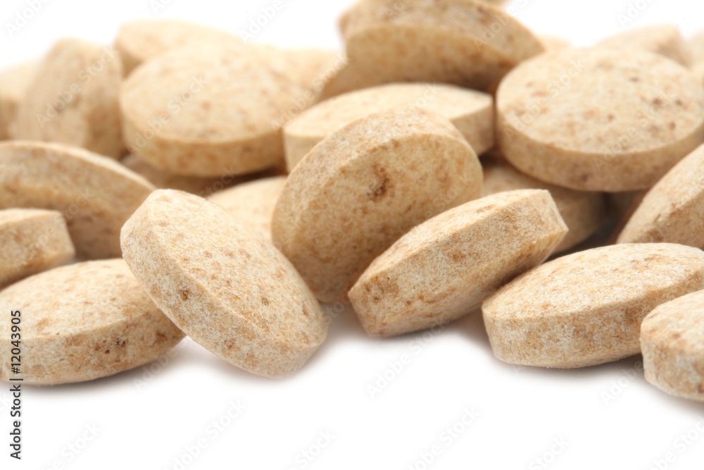 homeopathic pills isolated on a white